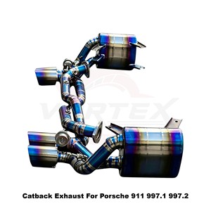 Escape Deportivo Vortex Bespoke Burnt Blue Ti con Válvulas, Compatible con Porsche 911 997.1 997.2, Personalizado - Product Image 5