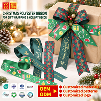 Ruban gros-grain de Noël NEUF d'usine, ruban décoratif personnalisé avec logo, rubans colorés pour la décoration de cadeaux, rouleau de ruban en polyester
