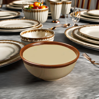 Ensemble de vaisselle pour fondue personnalisé, style vintage, en mélamine, quatre pièces, boîte en carton plastique A5