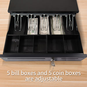 GTCODESTAR Cajón de efectivo 5 billetes 5 monedas Caja Registradora de metal Cajón de efectivo Rj11 Caja de almacenamiento de dinero electrónico Cajón Gabinete con cerradura - Product Image 6