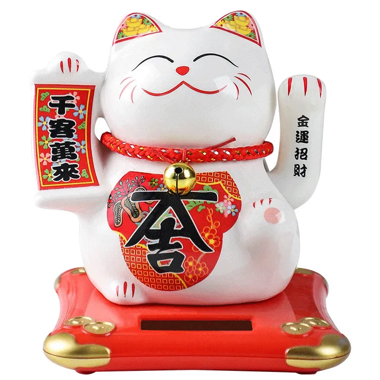 猫コインバンクデザイン風水万木猫ラッキーセラミック右手絵画かわいい家の装飾磁器日本動物釉