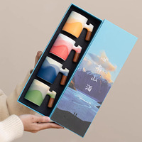 Service à café et thé en porcelaine Shunxiang Shanhai Dehua avec poignée en bois, glaçure changeante au four, style chinois, cadeau d'affaires, compatible lave-vaisselle