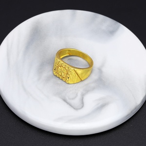 Bague maçonnique Jxx pour homme en laiton plaqué or, design tendance punk avec pierre en diamant, bijoux de mariage, de fiançailles ou de fête, idée cadeau parfaite - Product Image 2