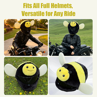 Housse de casque de moto en peluche abeille mignonne à prix réduit, avec remise en gros, motif animal 3D de dessin animé, pour casque intégral, pour motards