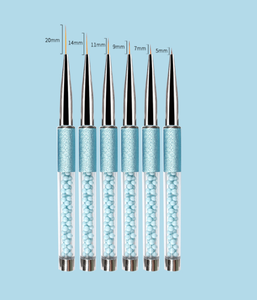 6pcs One <b>Set</b> Blue Pearl Decoration Handle <b>Paint</b> Brush Acrygel Nail Brush Nail Art Painting Gel Salon Manicure Brush <b>Set</b> - Product Image 5