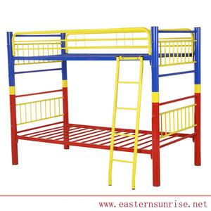 <span class=keywords><strong>Lit</strong></span> superposé <span class=keywords><strong>en</strong></span> métal d'<span class=keywords><strong>occasion</strong></span> à réduction de bruit, robuste, design coloré, avec barrières de sécurité et échelle - Product Image 5