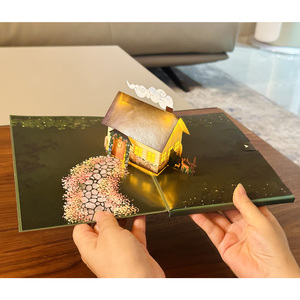 Thiết kế mới 3D pop-up LED ánh sáng giáng sinh nhà handmade giấy lời mời chào cho sinh nhật và đám cưới in kỹ thuật số - Product Image 1