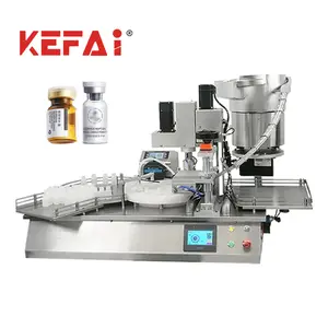 KEFAI Desktop 10ml Small Bottle Vial Fill Crimping Equipment Automatic Powder Vials Filling Capping Machine