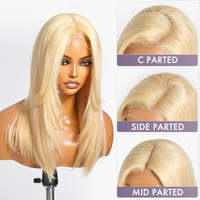 Perruque Bob Courte Ombrée Blond Miel 613 Sans Colle Cheveux Indiens Bruts 13x6 HD Lace Front Body Wave Cheveux Humains Brésiliens Full Frontal Color Box