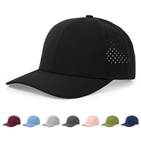 Gorra Trucker de 5 Paneles Perforada con Logotipo Personalizado |   Gorras de Golf de Secado Rápido, Impermeables, con Corte Láser, Transpirables, Gorra de Béisbol