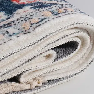 Tapis gris lavable Antique Collection tapis résistant aux taches pour salon chambre tapis et carpettes marocains