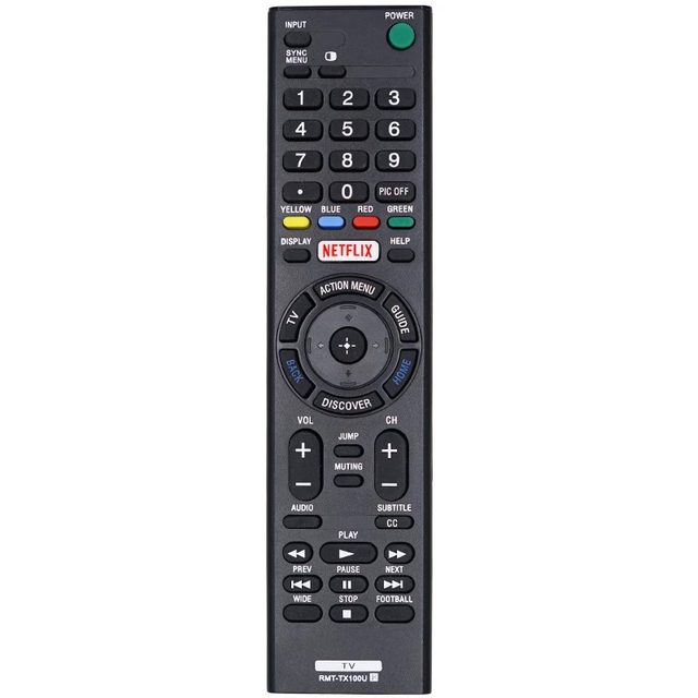 TV Remote Control RMT-TX100U with 10m Range 47 Buttons One-Click Netflix Login ABS Material Battery