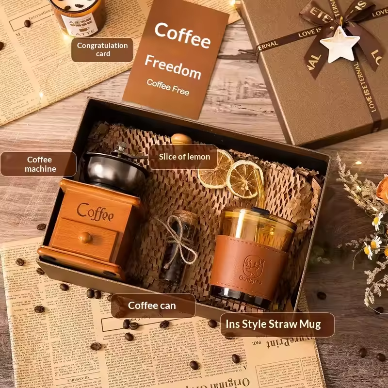 Set cafetera + caja regalo marrón + modelo d