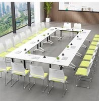 Chaise de réunion empilable moderne pour bureau, en plastique PP, dossier ergonomique, assise rembourrée, base en traîneau, pour salles de formation et de séminaires