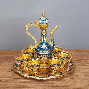 工厂促销批发便携式旅行定制阿拉伯茶杯茶壶礼品套装