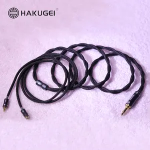 Kuro nylon shielding litz occ copper earphone cable +hifi 3.5 ,2.5,4.4, type-c DAC