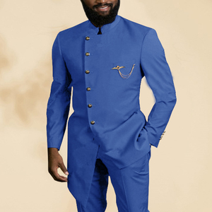 HD238 2026 Nuovi Design di Smoking su Misura per Uomo, Abiti Lunghi da Cerimonia con Colletto alla Coreana (Giacca + Pantaloni) - Product Image 6