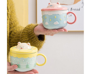 Madou ผลิตภัณฑ์ใหม่430มิลลิลิตรมือ<span class=keywords><strong>วาด</strong></span>สัตว์เด็กอาหารเช้าถ้วยน้ำนมชามสลัดสำหรับเด็กของขวัญพอร์ซเลนแก้วเซรามิก - Product Image 5