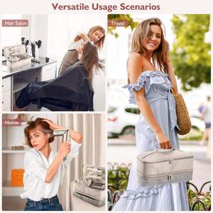 Sac de rangement portable en cuir PU imperméable et tendance pour sèche-cheveux et fer à boucler, avec fermeture éclair, idéal pour coiffeur - Product Image 4