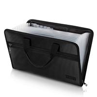 Carpeta de Archivos Expandible de Fibra de Vidrio, Organizador de Documentos Portátil con Asa, Maletín de Negocios, Bolsa de Archivo, Tamaño Carta A4, 12 Bolsillos, 100%