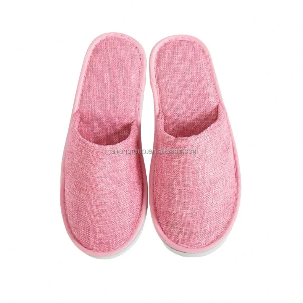 Chinelo descartável com logotipo para hóspedes de hotel SPA Hospital de lã coral branco personalizado de EVA de luxo com sola