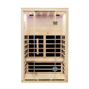 Full Glass Door Infrared Carbon Fiber Heater Dry Hot Wood Sauna