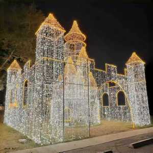 Décorations Lumineuses pour Événements Festifs : Spectacle de Lumières LED Hivernal, Château Magique de Contes de Fées, Motif Pays des Merveilles à Traverser - Product Image 5