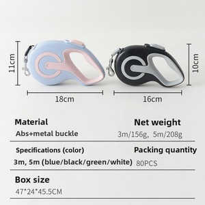 Suministro directo de fábrica Correa de perro de plástico ajustable <span class=keywords><strong>Tractor</strong></span> retráctil automático para mascotas para perros grandes, medianos y pequeños - Product Image 4