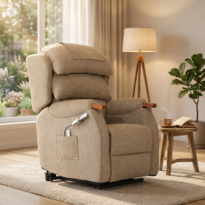 Power Lift <b>Recliner</b> Chair <b>Zero</b> <b>Gravity</b> Dual Motor Elderly Sofa Featuring Adjustable Headrest Heated Lumbar Support and Wheels - Product Image 1