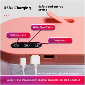 USB 전원 자체 청소 데스크탑 수족관 LED 조명 필터 펌프 낮은 유지 보수 사무실 책상 거실 용 Betta 어항 - Product Image 2