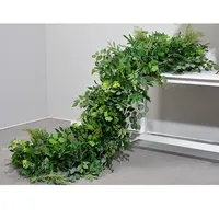 Décorations de mariage en fleurs de soie blanches et feuilles de plantes vertes personnalisées, chemin de table de mariage en fleurs en gros, toile de fond de table de mariage