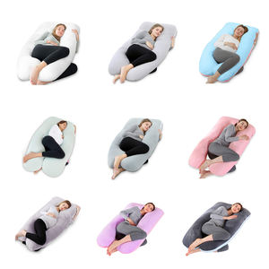Almohada de Embarazo y Maternidad en Forma de U Grande con Funda Desmontable de Terciopelo Gris para Soporte de Cuerpo y Vientre para Adultos - Product Image 5