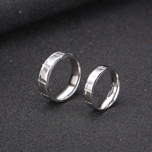 <b>Couple</b> <b>Rings</b> Titanium Steel Geometric Design Wedding Band Unisex Fashion Jewelry SA1052 - Product Image 2