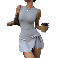 Robe de sport décontractée sexy en nylon recyclé extensible 4 directions pour femme, idéale pour l'entraînement, le fitness et la course à pied