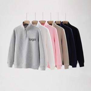 ラルフ・オータム新作ニット100%コットンフロントロゴメンズスタンドカラー無地長袖プルオーバー抗ピリング180gジャケット - Product Image 1