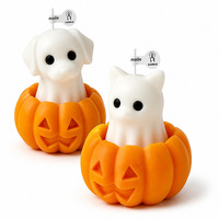 Bougie parfumée fantaisie 3D mignonne en forme de chien, chat ou citrouille, décoration de table pour Halloween, cadeau d'automne et de Thanksgiving