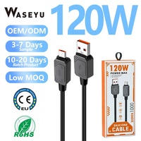 Cable de Carga USB Inteligente de 120w, Cable de Carga Rápida para Teléfono, Cable de Silicona Líquida TPE para Teléfonos Móviles, Tipo C