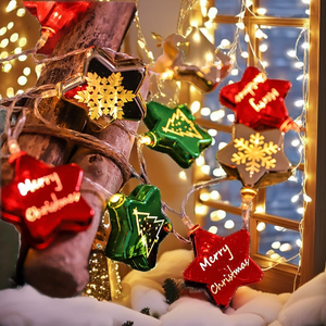 1.5m 10led RGB IP44 Xmas <b>Tree</b> Party Birthday Holiday Room Christmas Decoration Colorful Fairy Five-Pointed Star <b>LED</b> Lighting - Product Image 2