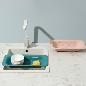 Kitchen <b>Draining</b> Basket & Vegetable-Washing <b>Rack</b>-Foldable Multi-Purpose Installation-Free Adjustable Hanging Drainage <b>Rack</b> - Product Image 5