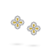 S925 perak murni zirkon hati Fashion perhiasan Waterdrop berlian empat daun semanggi Hoop anting aksesori untuk wanita