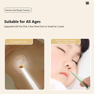 Kit de Nettoyage d'Oreilles pour Bébé VH avec Lumière LED, Cure-Oreilles Visuel, Extracteur de Cérumen Sûr à Tête Ronde et Embout Souple pour Bébés et Enfants - Product Image 3
