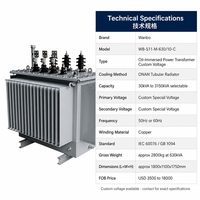 Transformateur immergé dans l'huile à tension personnalisée Wanbo-527, radiateur tubulaire à faible perte, transformateur à huile à enroulement en cuivre, fournisseur OEM