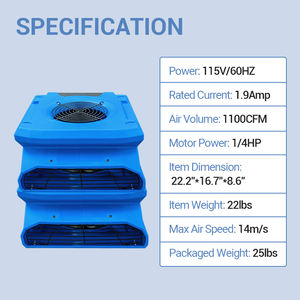 Preair One-stop Solução LGR Água Danos Restauração Desumidificador Comercial Air Mover Air Scrubber - Product Image 3