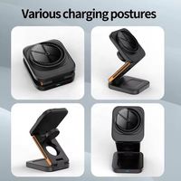 Soporte inalámbrico plegable de carga rápida 3 1, soporte multifunción para teléfono móvil para iPhone, reloj Airpods, salida de 5V/1A, protección OTP