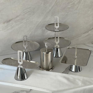 Plateau <span class=keywords><strong>à</strong></span> fruits moderne de luxe en acier inoxydable argenté Offres Spéciales écologique pour chocolat gâteau aux fruits secs Dessert placage de <span class=keywords><strong>pain</strong></span> - Product Image 5