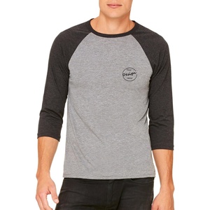 T-shirt populaire pour homme, coupe classique, basique, col rond, couleur contrastante, longueur standard, manches raglan, en Spandex/Coton, écologique, 180g - Product Image 6