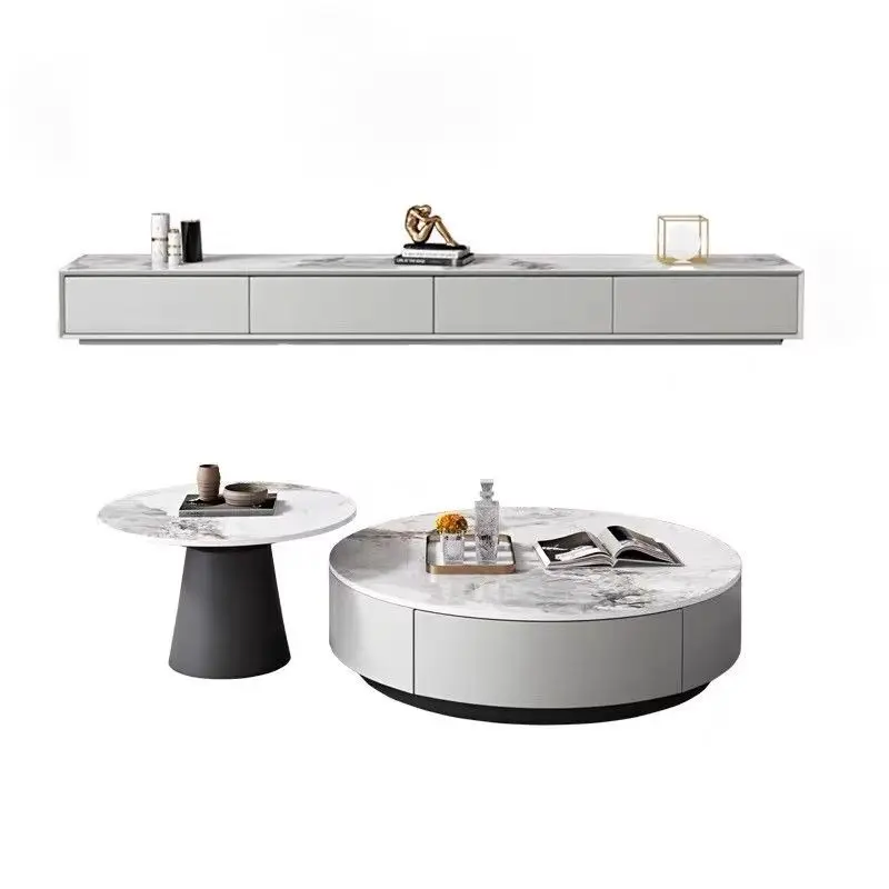 Nouvel arrivage de table basse moderne nordique et ensemble de support TV petite table basse centrale de salon de luxe