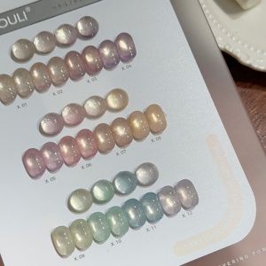 XINYOULI Set Smalto Gel UV 12 Colori Eco-Friendly Vegano Non Tossico Magnetico Fai-da-te Uso Professionale Lusso Francese Effetto <span class=keywords><strong>Occhio</strong></span> di <span class=keywords><strong>Gatto</strong></span> Dorato Pallido - Product Image 5
