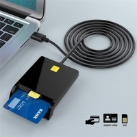 Lecteur de carte intelligente IC ID, lecteur de carte de crédit USB avec fente SAM, lecteur/graveur de carte SIM