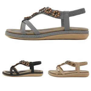 महिलाओं के उच्च गुणवत्ता वाले ग्रीष्मकालीन फ्लैट जूते-आरामदायक पैर के सैंडल की छुट्टियों के लिए बड़े आकार का पट्टा फैशनेबल - Product Image 3